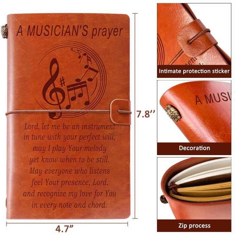 Music Lover Gifts Music Teacher Gifts for Women Leather Journal