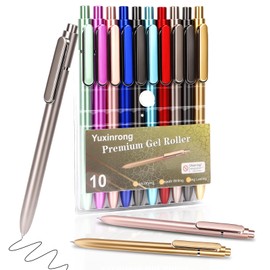 10 Pcs Black Gel Pens 0.5mm Gel Ink Pens Bulk Fine Point Quick Drying Pens