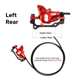 CNCLOL Mountain Bike Hydraulic Disc Brakes,MTB Hydraulic Brakes Front（Right） 800mm/Rear（Left） 1450mm For Bicycle hydraulic brake.