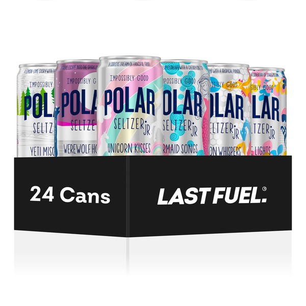 Polar 100% Natural Seltzer Jr - The Impossibly Good Collection - No Sugar, Juice, or Sweeteners - 7.5 fl oz, 24 Pack, By LastFuel. (Packaging May Vary)