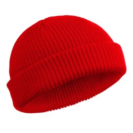 SATINIOR - Gorro de pesca con borde enrollable para mujer, Rojo -, One Size
