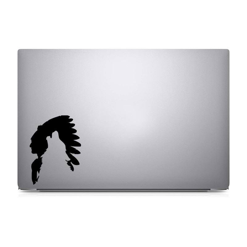 Bargain Max Decals Indian Chief Wolf Silhouette Decal Notebook Car
