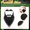 Zeyune 3 Set Fake Beard with Eyebrow Old Man Mustache