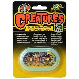 Zoo Med Creatures Dual Thermometer & Humidity Gauge Glow in The Dark