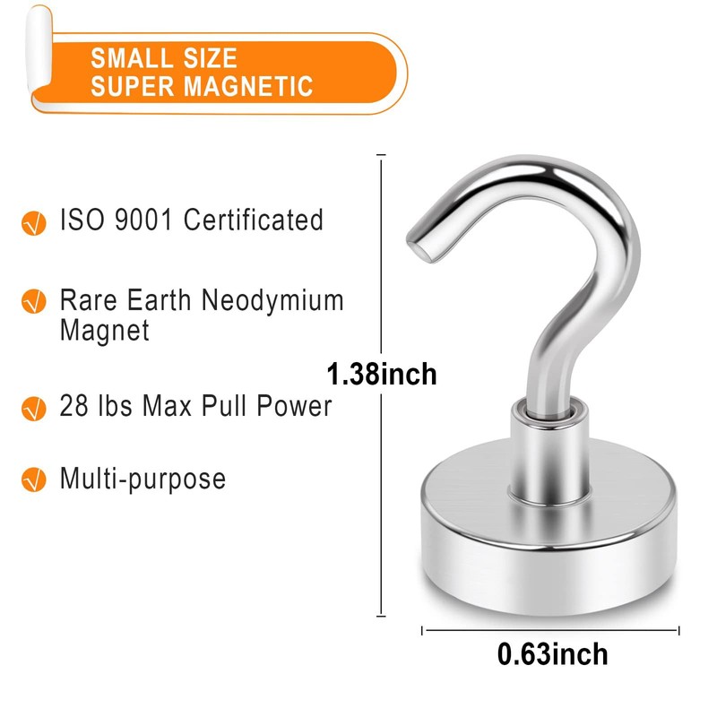 MIKEDE N52 Magnetic Hooks for Outdoor Hanging Brackets, 30Lbs High