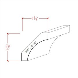 EWCR39 Cove Crown 3/4" x 2-5/8" Unfinished 1-7/8" High x 1-3/4" Deep, Poplar, 42"