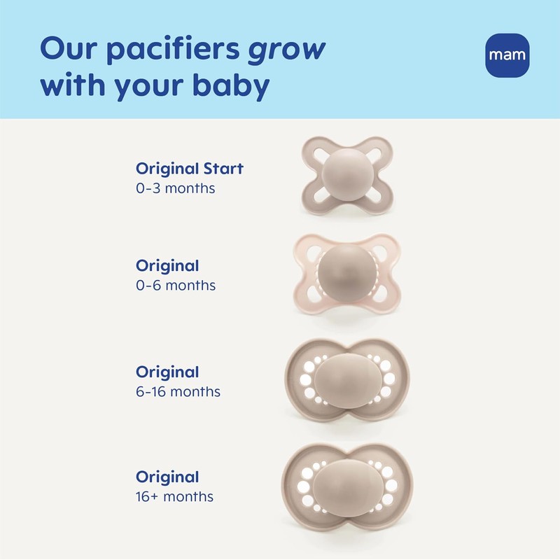 MAM Original Matte Baby Pacifiers 0-6 Months, Binky for Newborn