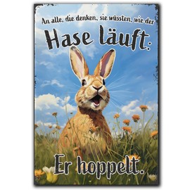 LANOLU Fridge Magnets Funny – The Hare Hoppelt – Funny Magnets with Sayings and Funny Motifs 8 x 5.5 cm