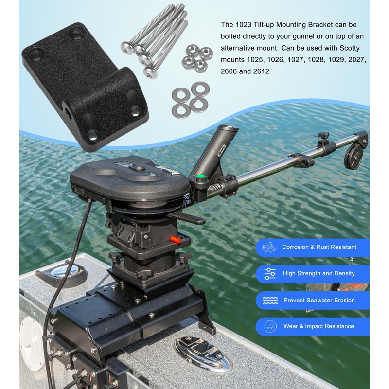 1023 Tilt-Up Mounting Bracket Fits for Scotty Downrigger Models 1080-1116,