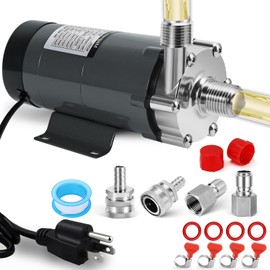 FERRODAY Wort Brewing Pump, Stainless Steel Head Food Grade Homebrew Pump