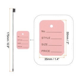 MECCANIXITY Price Tags and Hang Tag String Clothing Price Marking Tag, 2"x1.4" Pink String Tags for Clothes, Retail Store 150 Set