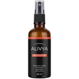 Alivya Movizen – Aceite para Masaje Corporal, Con Sensación Refrescante, Aceites Esenciales Puros, 60 ml