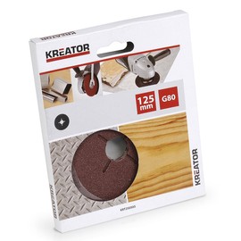 Kreator 03250504 Set of 5 Sanding Discs with Central Bore Diameter 125 mm Grain 60