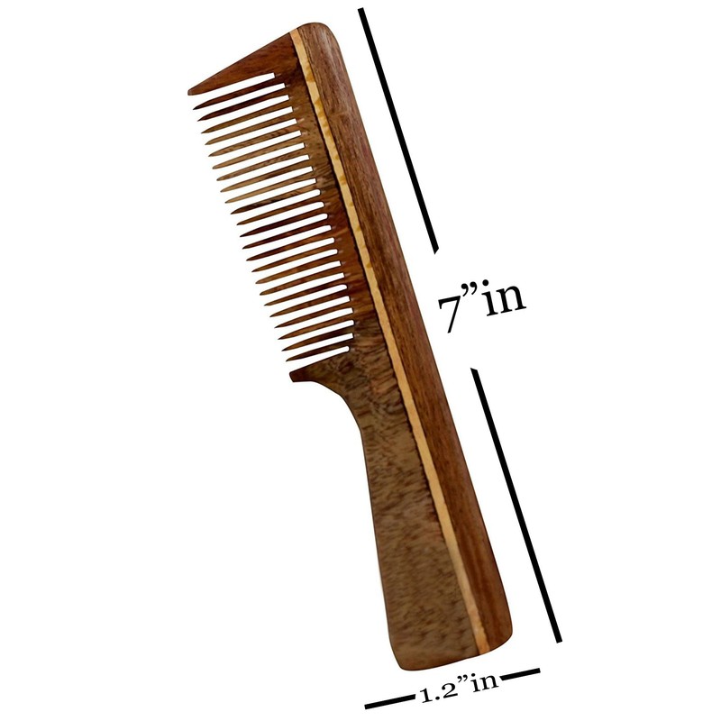 THE Unltd India finest Neem wood Handmade Comb For Detangling
