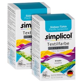 simplicol expert fabric paint for washing machine or manual colouring: Tie Dye, Recolour, and Restore Your Fabrics and Clothes - South Sea Turquoise