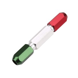 Double End Pin Gage Handle Aluminum Alloy Go and No-Go Gauge Handle Detachable Plug Gauge Handle Portable Green and Red End(1-2mm)