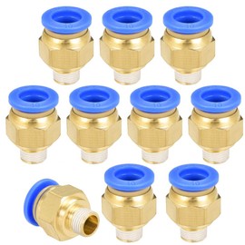 TA-VIGOR 10mm Pneumatic Push to Connect Fittings, G1/4 Male Thread Quick Connect Straight Coupler, Air Line Push Fit Connectors for Pneumatic Systems and Air Compressors, 8Pcs