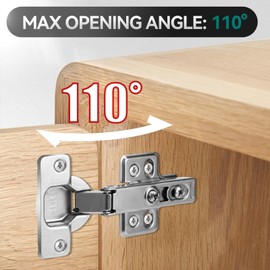 HBL' 10 Pcs Cabinet Hinges Soft Close Hinges, 35MM 110 Degree Full Overlay for Kitchen Cabinet, Kitchen Doors, Cupboard and Wardrobe, Clip-on Design for Easy Installation