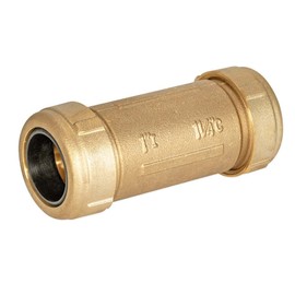 Eastman 5 Inch Long Pattern Compression Coupling, 1 Inch IPS x 1-1/4 Inch CTS, Brass Plumbing Fitting, 20547LF