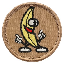 Dancing Banana Patrol Patch - 2" Diameter Round Embroidered Patch (Hook Fastener)