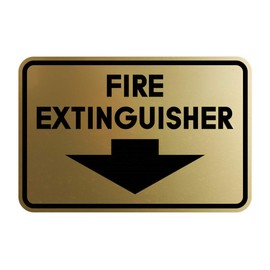 Signs ByLITA Classic Framed Fire Extinguisher (Brushed Gold) - Small 2 Pack