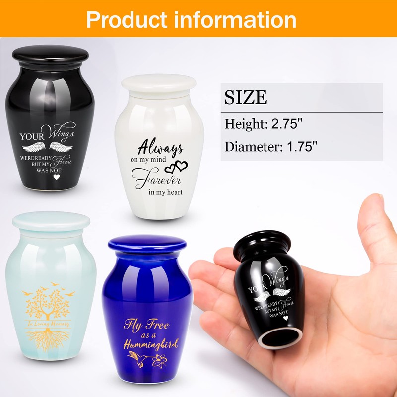 4 Piece Small Urns for Human Ashes Mini Cremation Urns