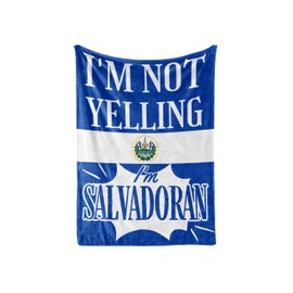 InnoBeta El Salvador Gifts for Men Women, El Salvador Themed Christmas Decorations, El Salvador Gifts, El Salvador Proud Flag Flannel Throw Blanket, I'm Not Yelling I'm Salvadoran, 50" X 65"