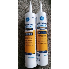 GE 2 GE Siliconized Acrylic Painters Pro Quick Dry Sealant Caulk - 10 oz - White