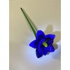 Blue Tiger Lily Glass Flower. One-of-a-kind. Life Size 20" long.