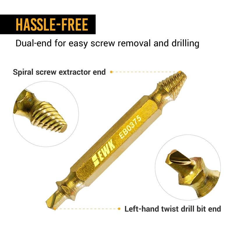 EWK 6 Pcs Screw Extractor Set - 2 in 1