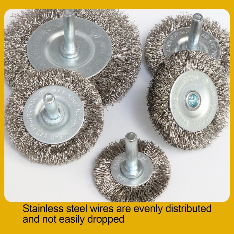 10PCS Professional Wire Wheel Brush Set, Stainless Steel Cup Wire