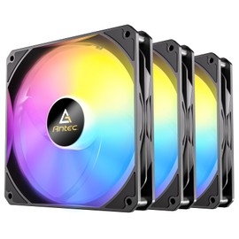 Antec P14 PWM ARGB, Addressable RGB, PWM Control, 140mm x 25mm Case Fans, High Performance, Strong Airflow, 73.61 CFM, 4 Pin PWM & 3 Pin ARGB Connector, Anti-Vibration Pads, P Series P14 ARGB 3 Packs