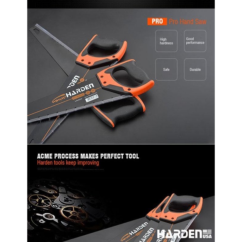 HARDEN Tools 20" (510mm) Pro Hand Saw – #65 Mn