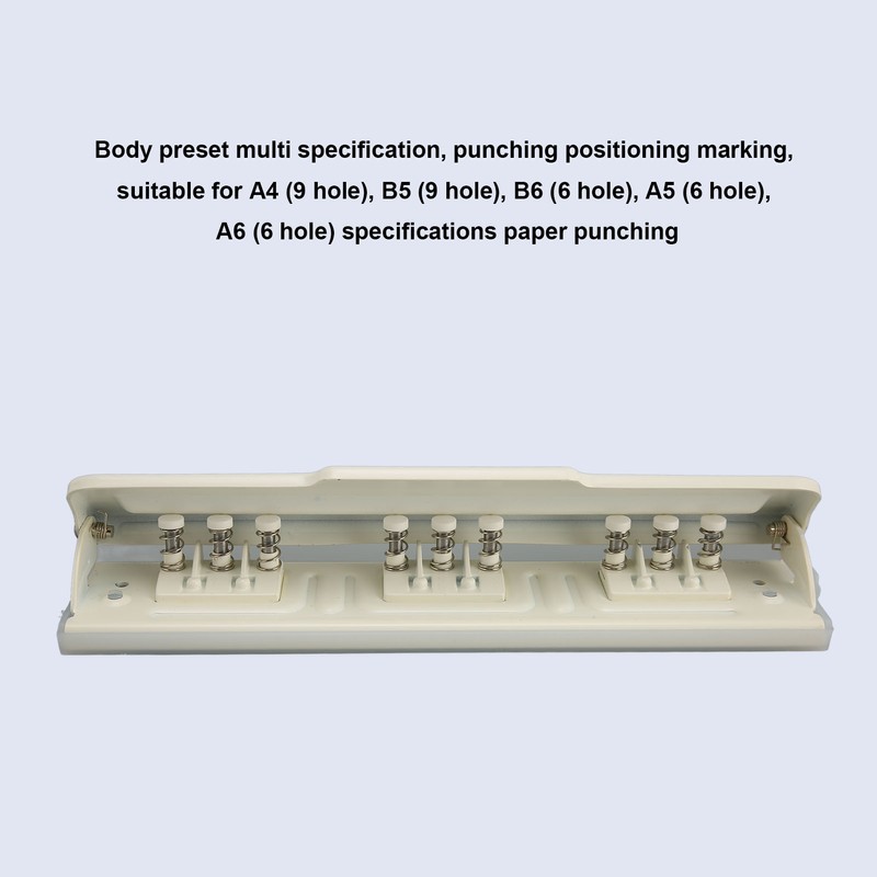 9 Hole Punch White Manual 8 Sheet Capacity DIY Hole