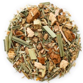 Teabloom Organic Herbal Tea, Ginger Lemongrass Sunrise Loose Leaf Tea, Sweet and Soothing, USDA and EU Certified Organic, Fresh Whole Leaf Blend in Reusable Gift Canister, 2.82 oz/80 g Canister Makes 35-50 Cups