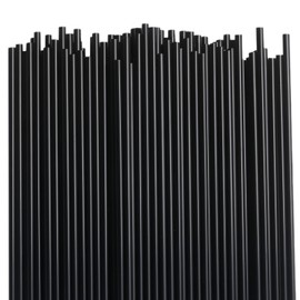 Disposable beverage straw[200 Count] 10.24 Inch Coffee & Cocktail Stirrers/Straws Disposable Plastic Sip Stir Swizzle Sticks ﻿ (200, black)