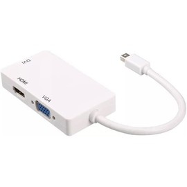 3 in 1 Mini DP to HDMI, DVI, VGA 4K Mini Displayport Converter, Thunderbolt 2 to VGA HDMI DVI (Male to Female) for MacBook, PC, Projector, Surface Pro