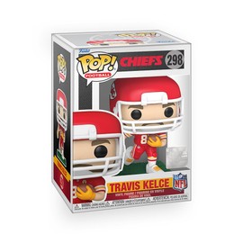 Epic Collectibles Football: KC Chiefs - Travis Kelce in Home Uniform Vinyl Figure Bundle with Compatible Funko Pop Box Protector