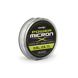 Matrix Power Micron X 0.10mm - 2.5lb 100m accurate dia. Low Viz Hooklength and Pole Rig Fishing Line