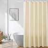 Extra Long Beige Shower Curtain 84 Inch Length,Waffle Weave Textured