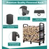 4Ft Firewood Rack Adjustable Fireplace Wood Holder for Outdoor Indoor