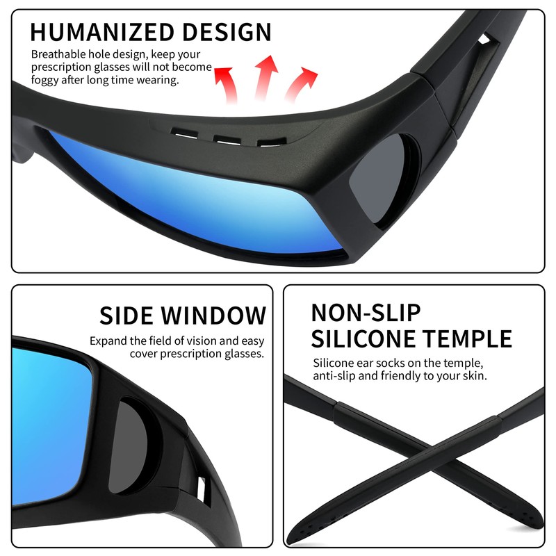 URUMQI Polarized Sunglasses for Men & Women UV400 Protection Over