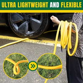 Garden Hose 5/8 in. 30ft, T TOVIA All-weather Hybrid Water Hose, Flexible Lightweight Power Wash Hose 150 PSI with 3/4'' Aluminum Fittings, Watering Equipment for Outdoor, Backyard, Lawn