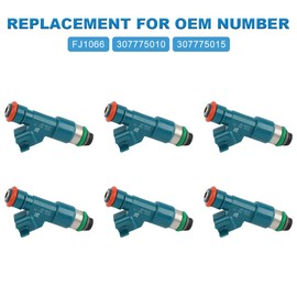 JDMON 6pcs Fuel Injectors Compatible with Volvo S80 2007-2014, V70 2008-2010, XC60 2010-2015, XC70 2008-2015, XC90 2007-2013 Replacement for FJ1066, 307775010, 307775015