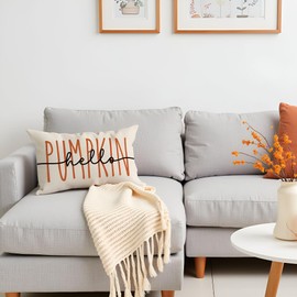 PANDICORN Fall Hello Pumpkin Pillow Covers 12x20 Inch, Farmhouse Fall Decorations for Home Decor, Outdoor Autumn Harvest Lumbar Decorative Cushion Case for Living Room Bedroom Sofa Couch Porch