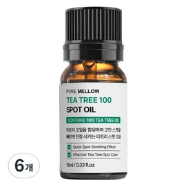 Pure Mellow Tea Tree 100 Spot Oil, 6 pieces, 10ml / 퓨어멜로우 티트리 100 스팟 오일, 6개, 10ml