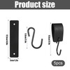 Funngy S Hooks with Leather Loop, Pack of 5 Black