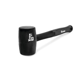 Titan 63217 16oz Rubber Mallet, Non-marking Double-faced Solid Head, 13" Shock Absorbing Fiberglass Handle with Textured Grip