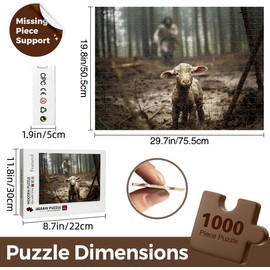 Christian Puzzles for Adults Wooden Jigsaw Puzzles 1000 Pieces Jesus Running After Lost Lamb Religious Puzzles Christian Gifts Puzzle Religious Wall Decor