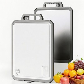 LiveFahio Extra Large Stainless Steel Cutting Board for Kitchen- Double Sided with Hidden Whetstone– Rust Proof, Knife Friendly, Non Slip & BPA Free– Non toxic Chopping, Dishwasher Safe,17x12 Inch